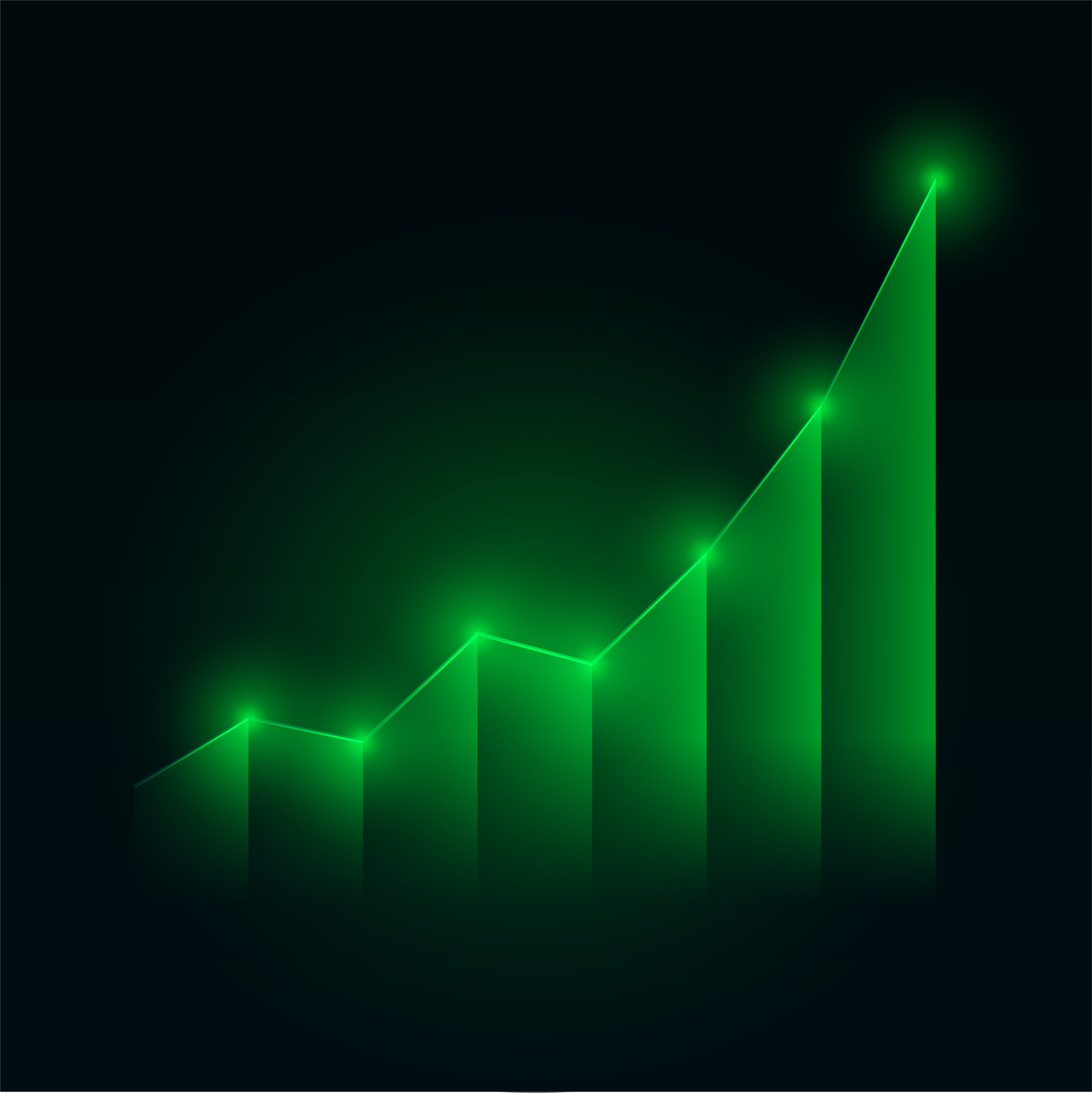 financial stock market statics graph with upward growth vector