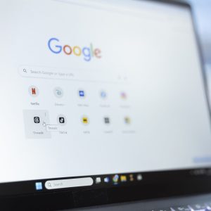 Bucharest, Romania - July 30th 2024 - Instagram Threads social media page bookmark on Google, website saved for future easy access via search engine. Man staying connected worldwide.