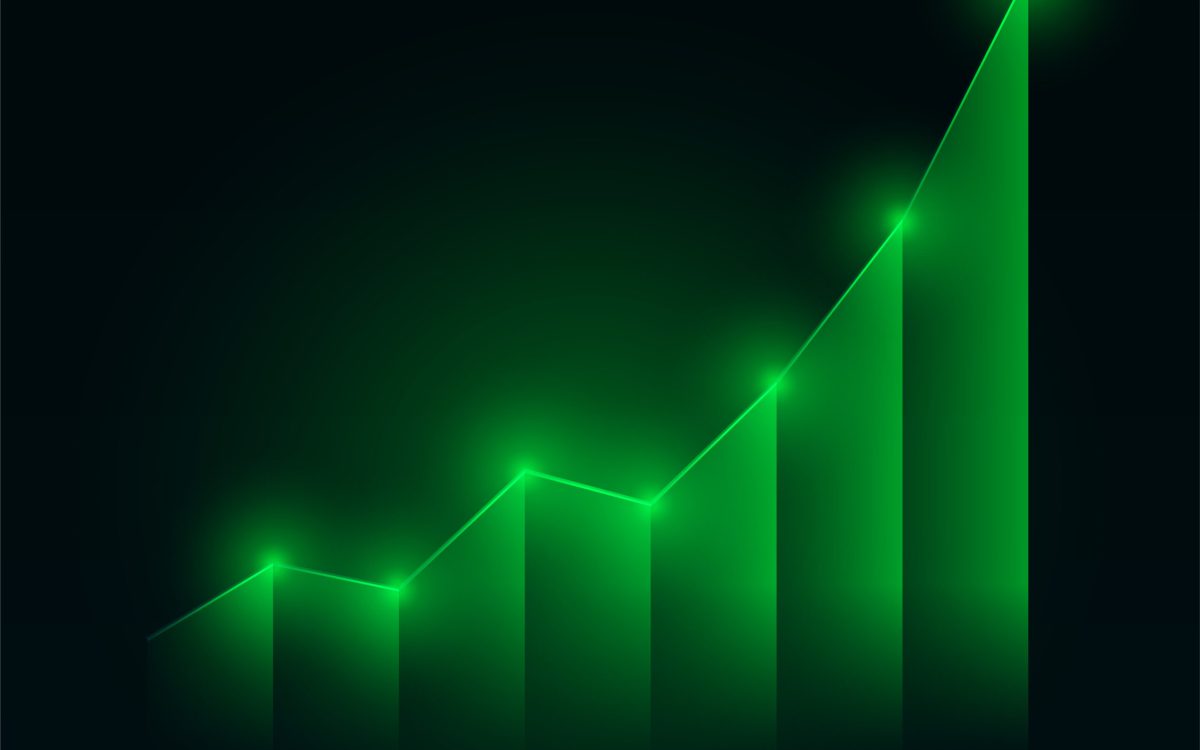 financial stock market statics graph with upward growth vector